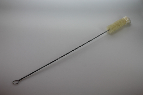 Flaschenbürste lang mit Wollkopf / Naturborste